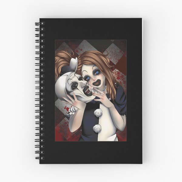 Item preview, Dark Carnival Clown Girl Holding Scary Mask designed and sold by RubyPJackson.