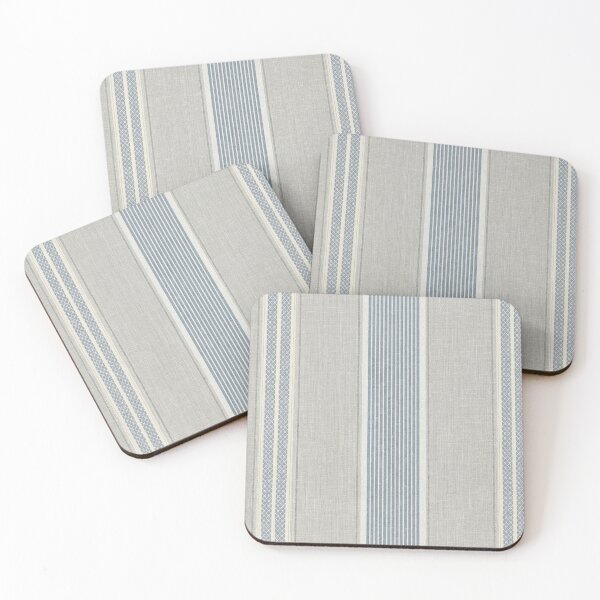 Item preview, French Country Linen Stripe Pattern in Grey designed and sold by Mindful Wall Art Studio.