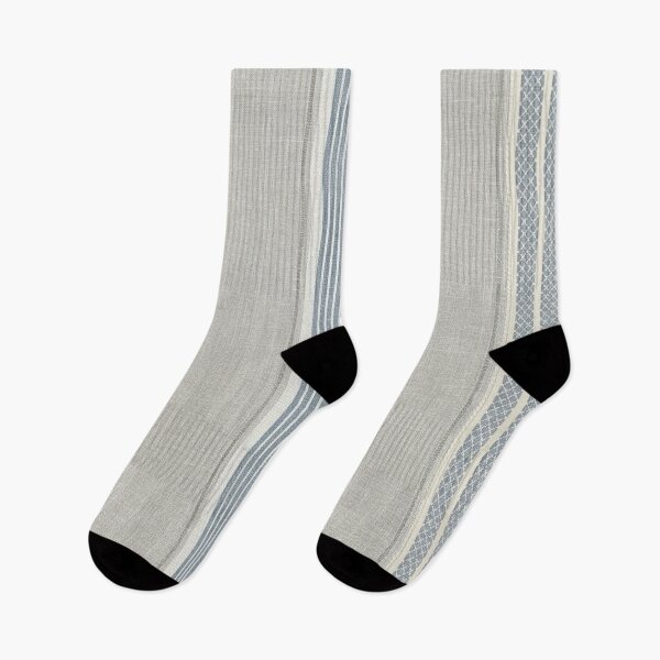 Item preview, French Country Linen Stripe Pattern in Grey designed and sold by Mindful Wall Art Studio.