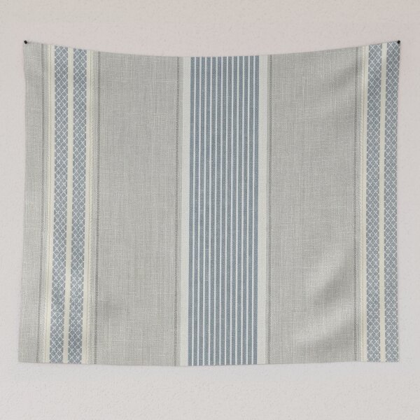 Item preview, French Country Linen Stripe Pattern in Grey designed and sold by Mindful Wall Art Studio.