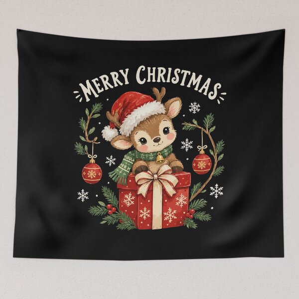 Item preview, Cute Christmas Reindeer Holiday Gift Red Bow Festive Winter Design designed and sold by mraihan.
