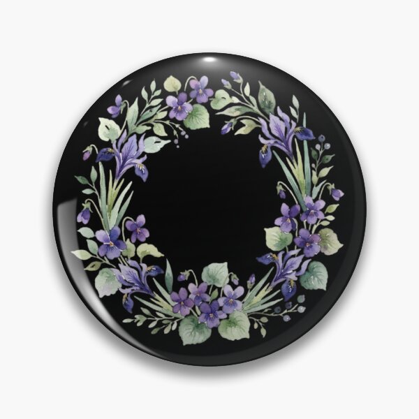 Item preview, Watercolor Purple Violet Floral Wreath Botanical Art designed and sold by bvdesignart.
