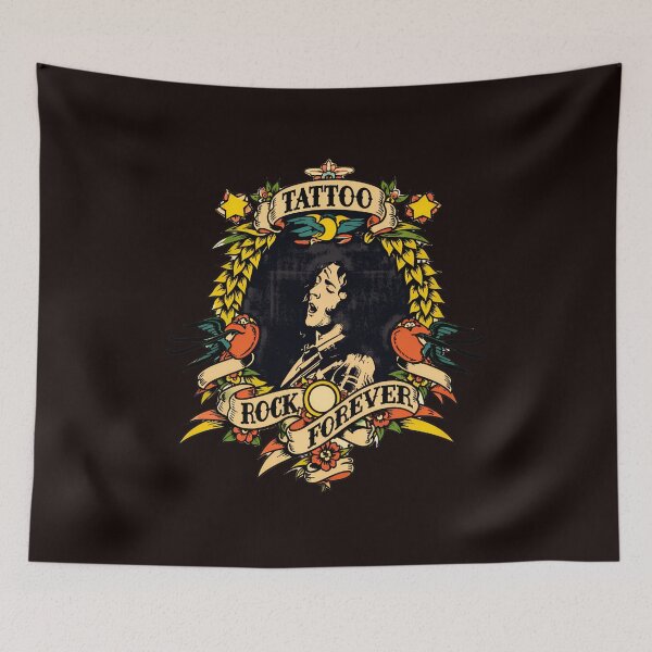 Item preview, Vintage Tattoo Style Rock Guitarist Art designed and sold by Brookvin.