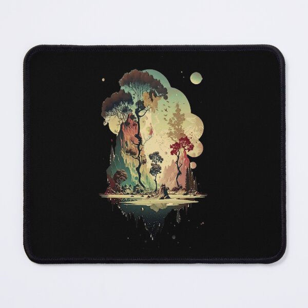 Item preview, Surreal Floating Island Forest Mountain Nature Painting designed and sold by jargolamo.