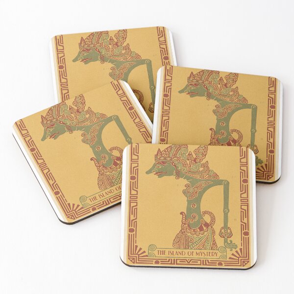 Item preview, Visit Java Vintage Travel Poster – Traditional Wayang Kulit Art designed and sold by cannsuh.