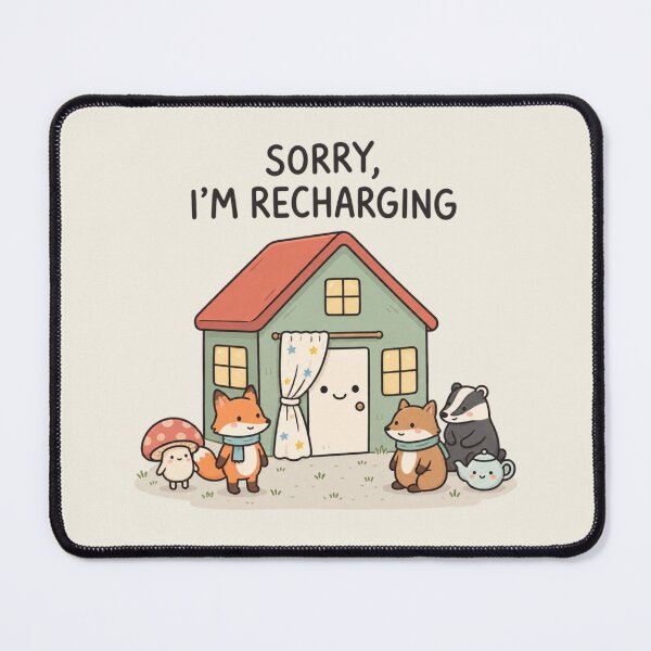 Item preview, Sorry I'm Recharging | Cute Cozy Woodland Introvert Art designed and sold by MrDev.