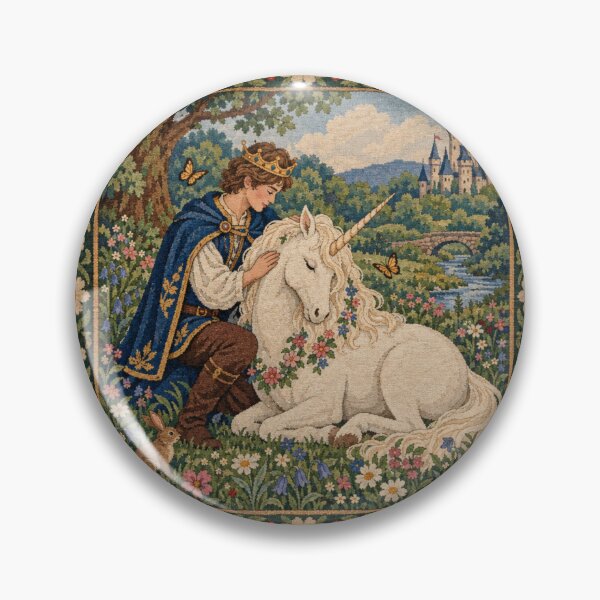 Item preview, Rug Tapestry Style Unicorn and Prince I Castle Art  designed and sold by DrewRomeoCo.