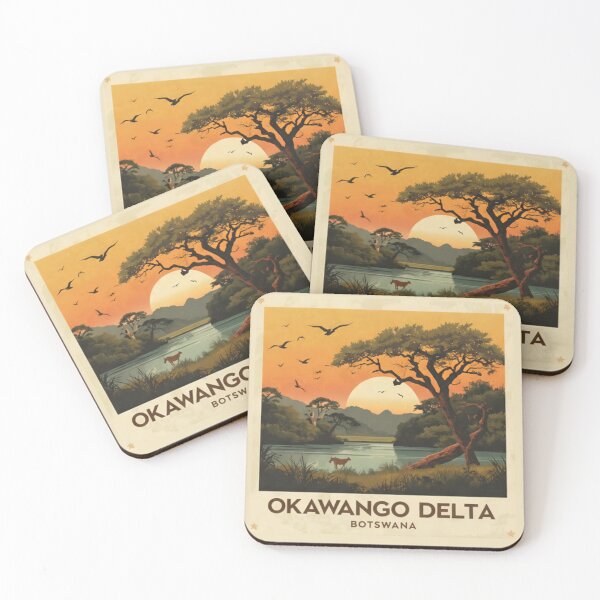 Item preview, Okavango Delta Botswana Vintage Travel Poster designed and sold by Eclipse 3699.