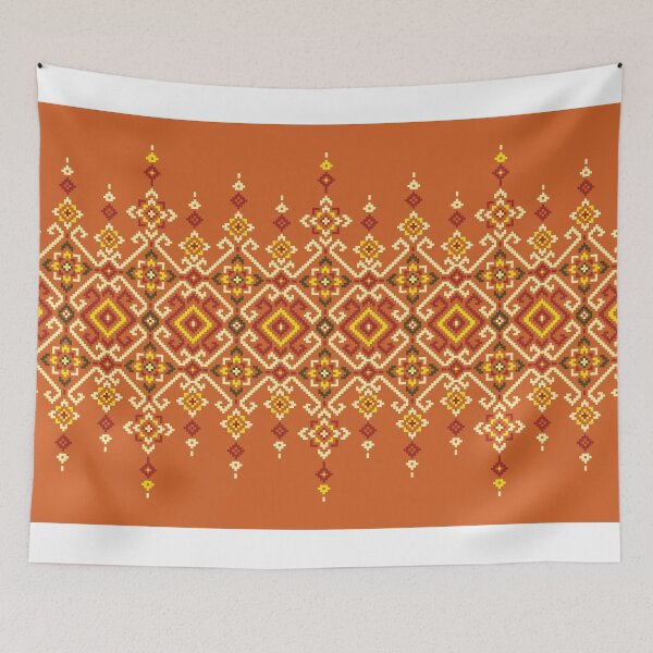 Item preview, Isan Thai Traditional Weaving Border Seamless Pattern designed and sold by PowerAntShop.