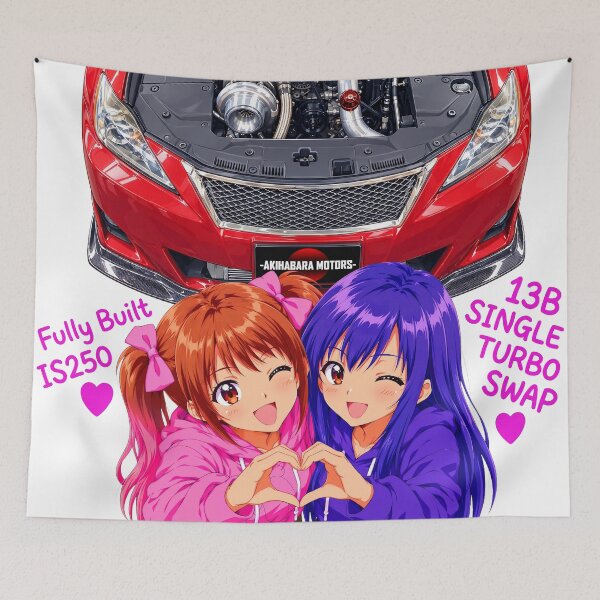 Item preview, Anime Girls & 13B Rotary Turbo Swap Lexus IS250 JDM Art designed and sold by AKIHABARAMOTORS.