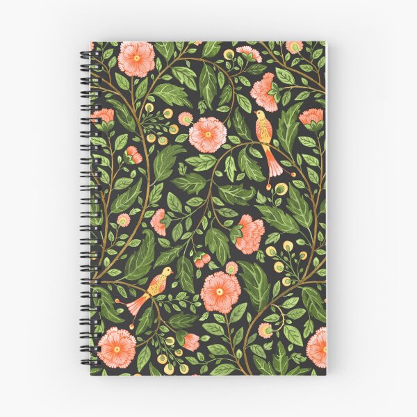 Item preview, Dark Botanical Birds & Flowers Cottagecore Pattern designed and sold by GabrielleStudio.