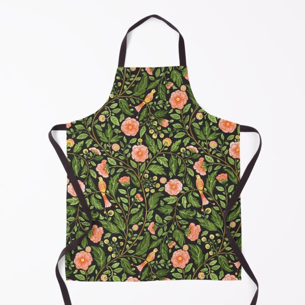 Item preview, Dark Botanical Birds & Flowers Cottagecore Pattern designed and sold by GabrielleStudio.