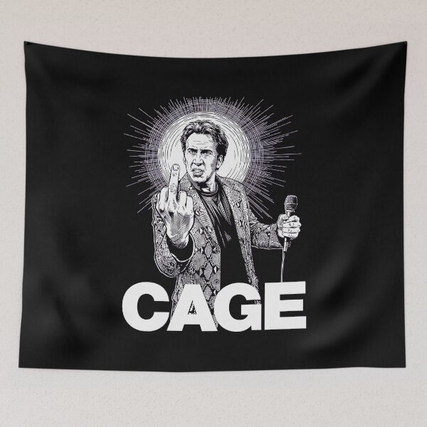Item preview, Vintage Angry Man CAGE Middle Finger Retro Stand Up Mic Graphic Art designed and sold by SmithOscarShop.