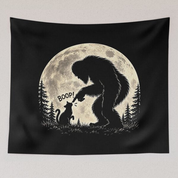 Item preview, Bigfoot Boop Cat Moon Funny Sasquatch Humor Mens Womens Kids designed and sold by YubitaLeLe.