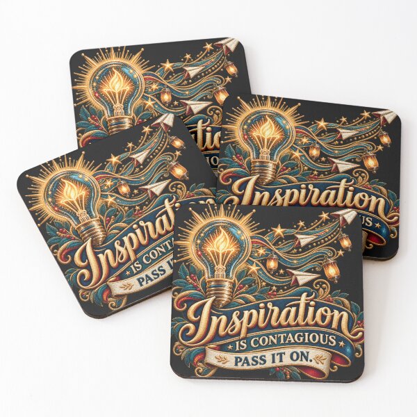 Item preview, Inspiration Quote Light Bulb – Inspiration Is Contagious, Pass It On Embroidered Design designed and sold by Emoji Emblems.