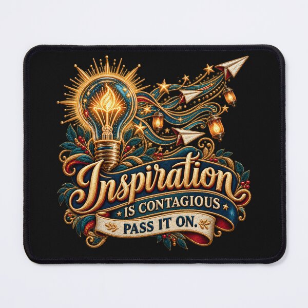 Item preview, Inspiration Quote Light Bulb – Inspiration Is Contagious, Pass It On Embroidered Design designed and sold by Emoji Emblems.