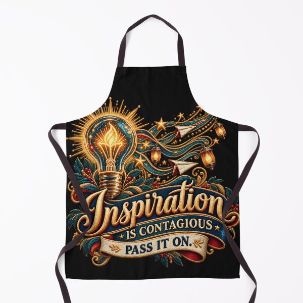 Item preview, Inspiration Quote Light Bulb – Inspiration Is Contagious, Pass It On Embroidered Design designed and sold by Emoji Emblems.