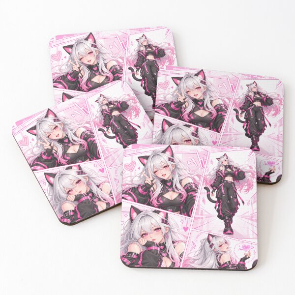 Item preview, Pink Circuit Neko – Cyberpunk Anime Collage designed and sold by Revyra Design .
