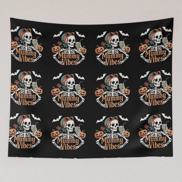 Item preview, Mummy Vibes Skeleton Mom Bandana Funny Halloween Pumpkin Cocktail designed and sold by Zizo-DR44.
