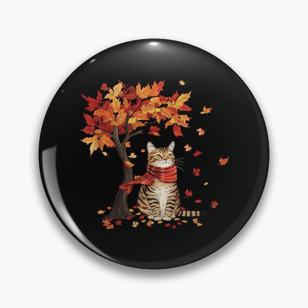 Item preview, Cat Under Autumn Tree With Fall Leaves Thanksgiving designed and sold by nryum.