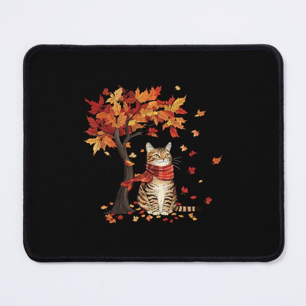 Item preview, Cat Under Autumn Tree With Fall Leaves Thanksgiving designed and sold by nryum.
