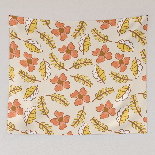 Item preview, Retro 70s Autumn Floral Leaves Pattern Cottagecore designed and sold by FestivityFinds.