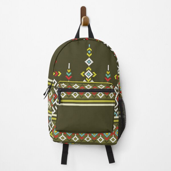 Item preview, Olive Green Tribal Textile Border Seamless Pattern designed and sold by PowerAntShop.