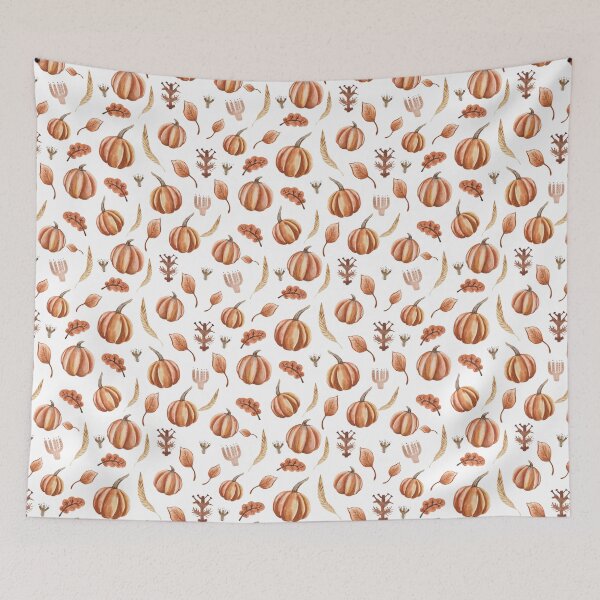 Item preview, Minimalist Watercolor Pumpkin Harvest Autumn Pattern designed and sold by FestivityFinds.