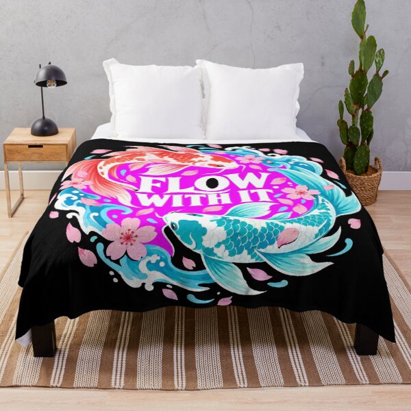 Item preview, Japanese Culture Koi Sakura Flow Japanese Fish Wave Art designed and sold by Uglyandcute.