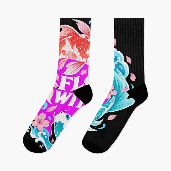 Item preview, Japanese Culture Koi Sakura Flow Japanese Fish Wave Art designed and sold by Uglyandcute.