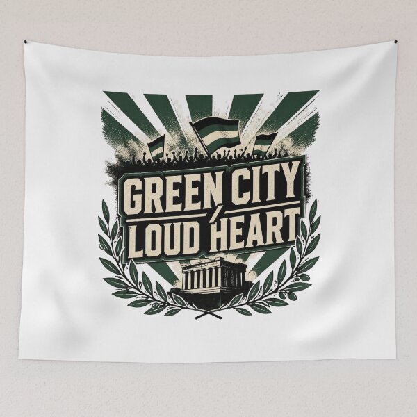 Item preview, Green City Loud Heart Athens Green Streetwear; panathinaikos ultras designed and sold by MJOSTORE.