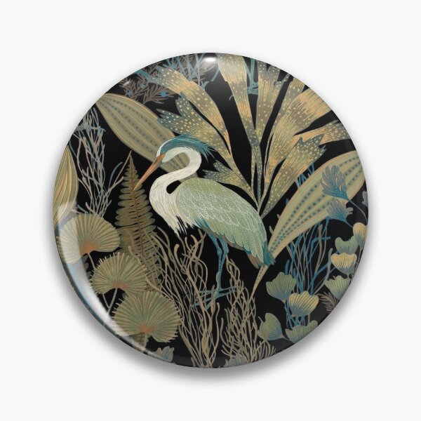 Item preview, Herons in Botanical Garden Pattern designed and sold by Mindful Wall Art Studio.