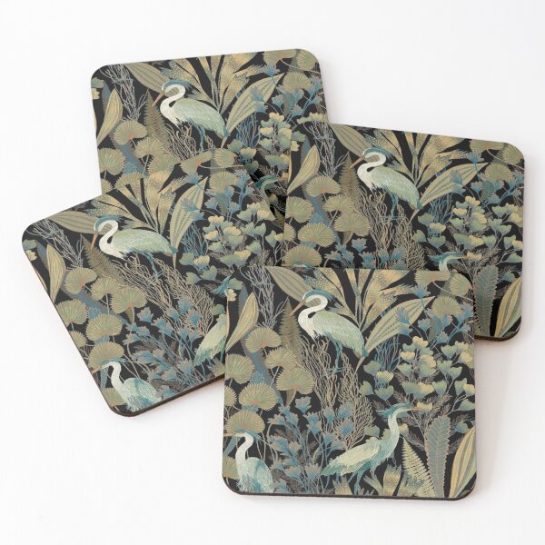 Item preview, Herons in Botanical Garden Pattern designed and sold by Mindful Wall Art Studio.