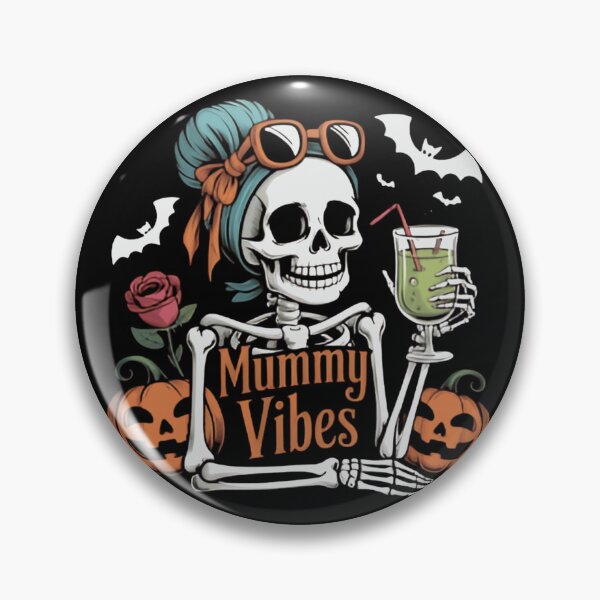 Item preview, Mummy Vibes Skeleton Mom Funny Halloween Messy Bun Cocktail  designed and sold by Zizo-DR44.