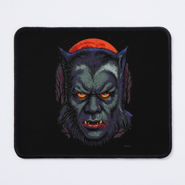 Item preview, Red Blood Moon Werewolf Wolfman Linocut Art designed and sold by LuellaCFincher.