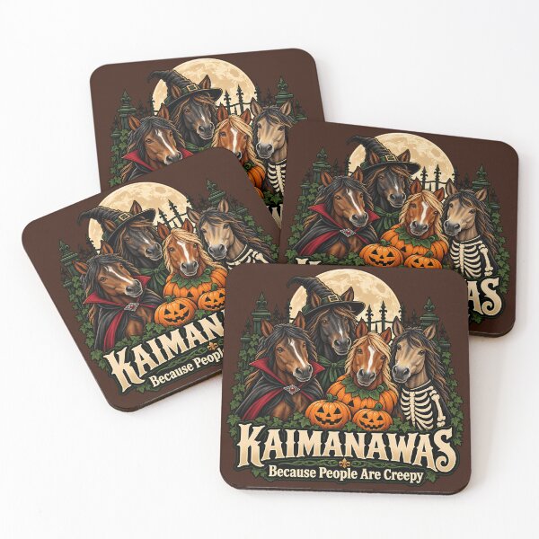 Item preview, Kaimanawa Horses Because People Are Creepy – Funny Halloween Horse Design designed and sold by MvuuStudio.