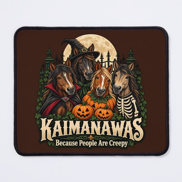 Item preview, Kaimanawa Horses Because People Are Creepy – Funny Halloween Horse Design designed and sold by MvuuStudio.