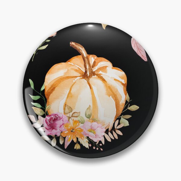 Item preview, Cottagecore Autumn Watercolor Pumpkin Floral Pattern designed and sold by FestivityFinds.