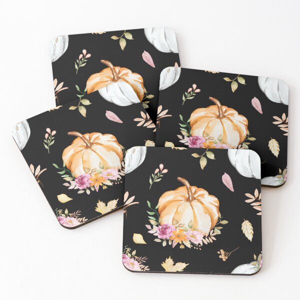 Item preview, Cottagecore Autumn Watercolor Pumpkin Floral Pattern designed and sold by FestivityFinds.