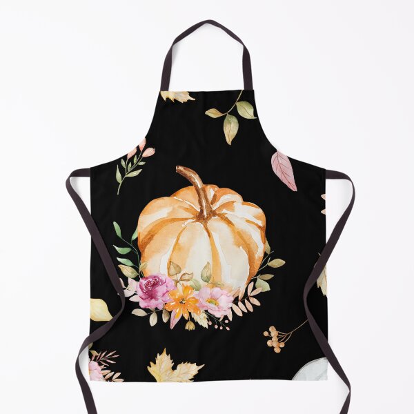 Item preview, Cottagecore Autumn Watercolor Pumpkin Floral Pattern designed and sold by FestivityFinds.