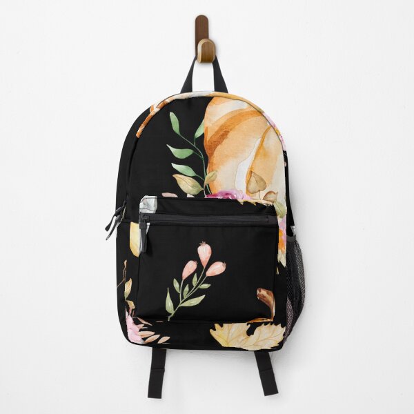 Item preview, Cottagecore Autumn Watercolor Pumpkin Floral Pattern designed and sold by FestivityFinds.