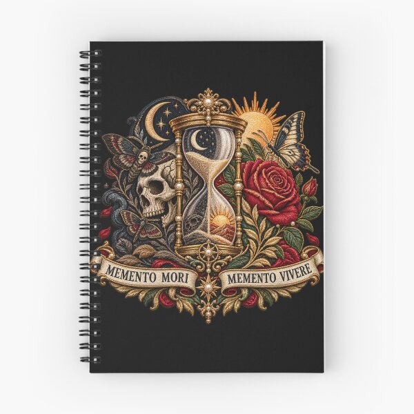 Item preview, Memento Mori Memento Vivere Embroidered Skull & Hourglass Gothic Design designed and sold by Emoji Emblems.