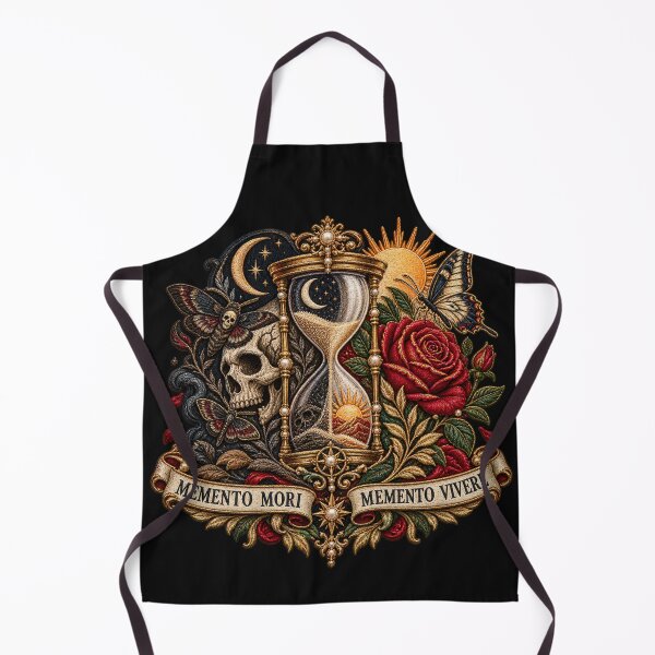 Item preview, Memento Mori Memento Vivere Embroidered Skull & Hourglass Gothic Design designed and sold by Emoji Emblems.