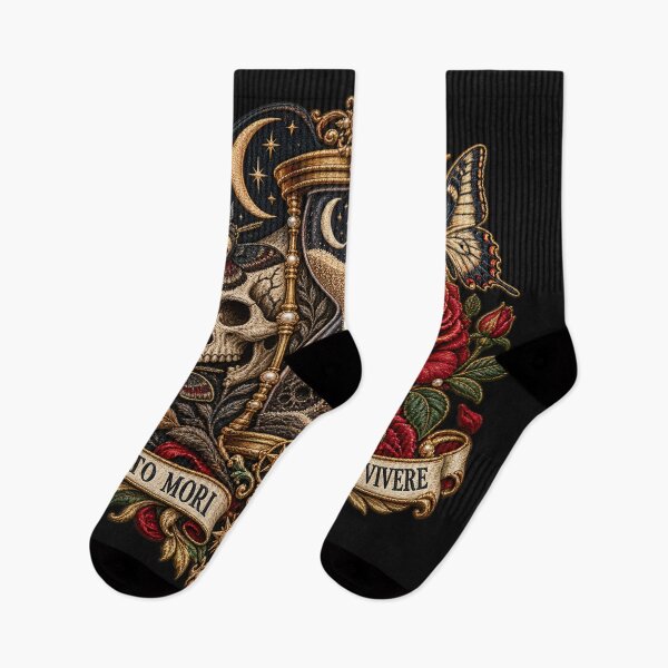 Item preview, Memento Mori Memento Vivere Embroidered Skull & Hourglass Gothic Design designed and sold by Emoji Emblems.