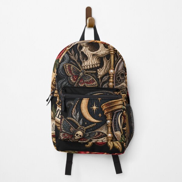 Item preview, Memento Mori Memento Vivere Embroidered Skull & Hourglass Gothic Design designed and sold by Emoji Emblems.