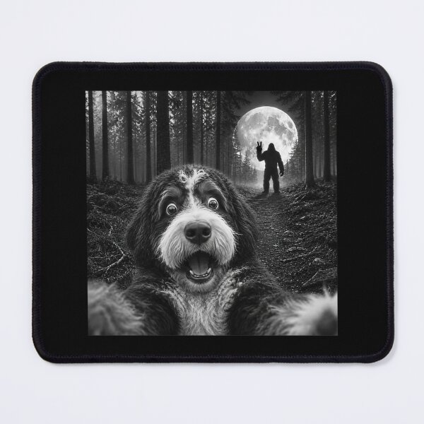 Item preview, Bernedoodle Selfie Bigfoot Peace Sign Doodle Dog Sasquatch designed and sold by YubitaLeLe.