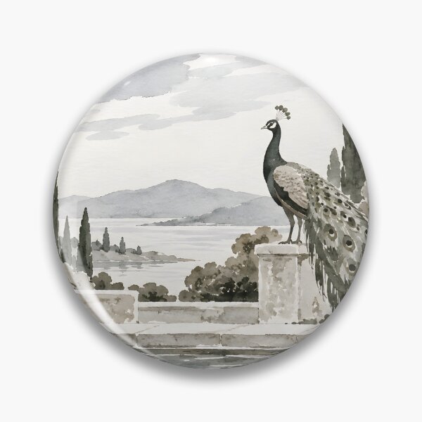Item preview, Elegant Peacock Garden Watercolor Landscape designed and sold by GutyzDesignsES.