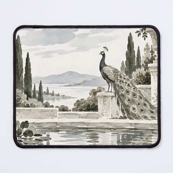 Item preview, Elegant Peacock Garden Watercolor Landscape designed and sold by GutyzDesignsES.