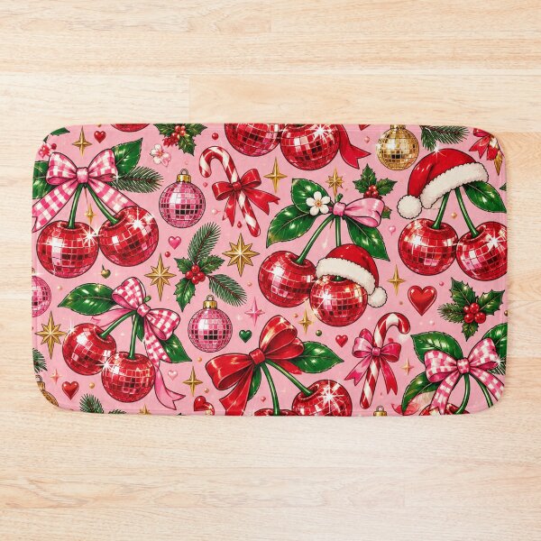 Item preview, Disco Christmas Cherries – Retro Y2K Holiday Pattern designed and sold by RJACreative.