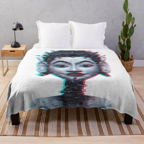 Item preview, Glitch Art Tribal Deity – Cyberpunk Ancient Statue Digital Art designed and sold by cannsuh.